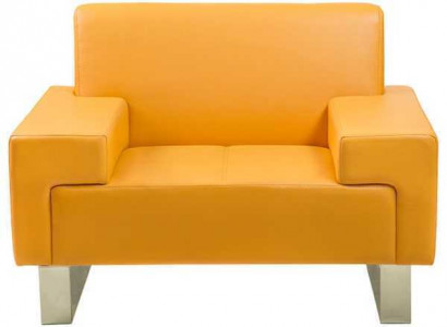 Yellow armchair designer single-seater couch leather armchair lounge 1-seater